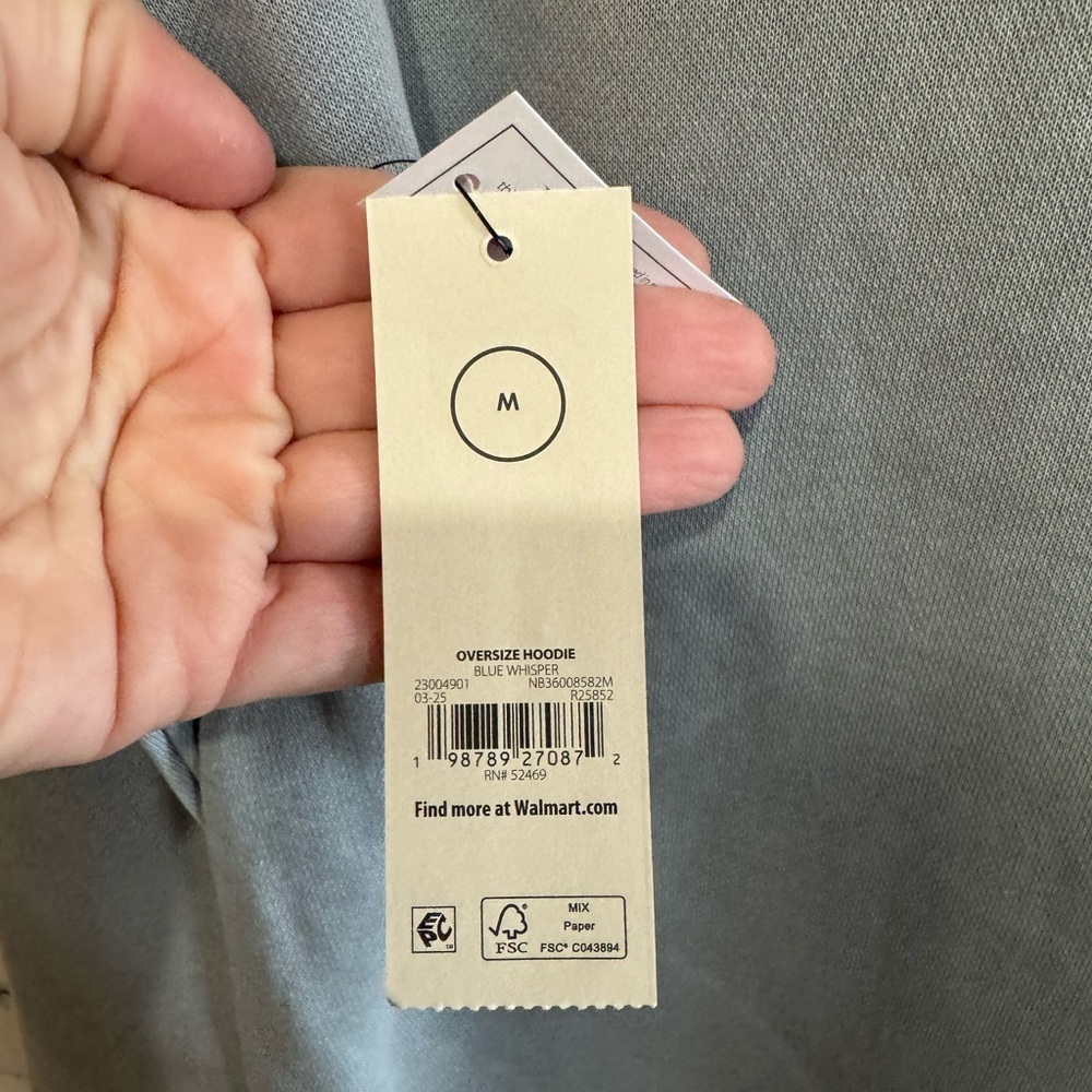 NWT! Men’s buttery soft light blue hooded oversized sweatshirt Medium - Picture 3 of 5